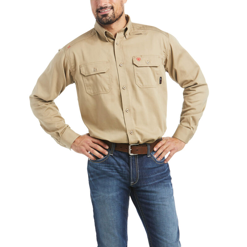 Ariat Work: FR Solid Camisa Hombre - Kaki (GONTS4102)